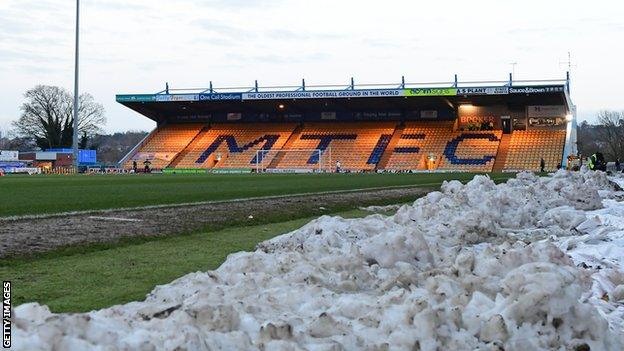 Snow at the One Call Stadium