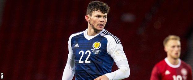 Oliver Burke makes his Scotland debut against Denmark