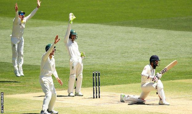 Moeen Ali is lbw to Nathan Lyon