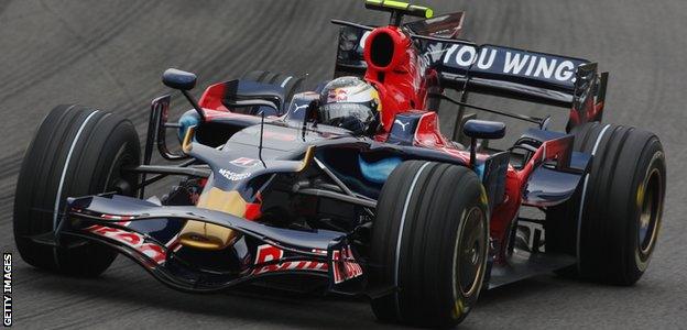 Sebastian Vettel in action during the 2008 Brazilian Grand Prix