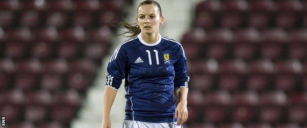 Suzanne Grant playing for Scotland