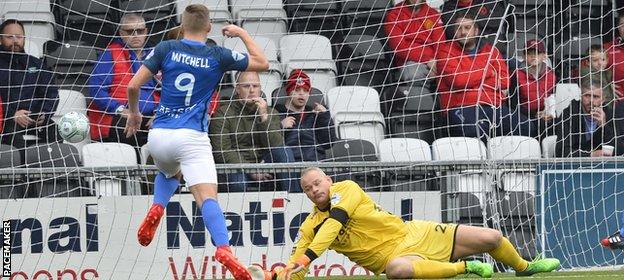 Andrew Mitchell's fine run with Glenavon continued with a goal against Crusaders