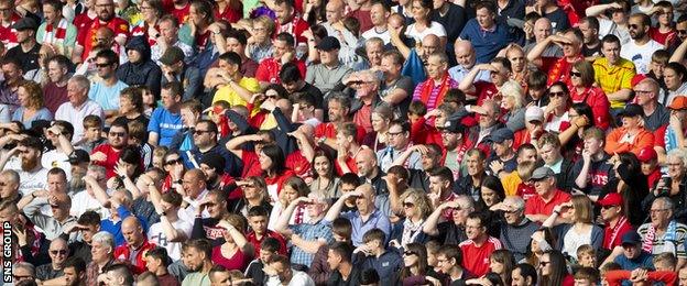 A crowd of 65,442 looked on at the highest attended football match in Scotland in 30 years