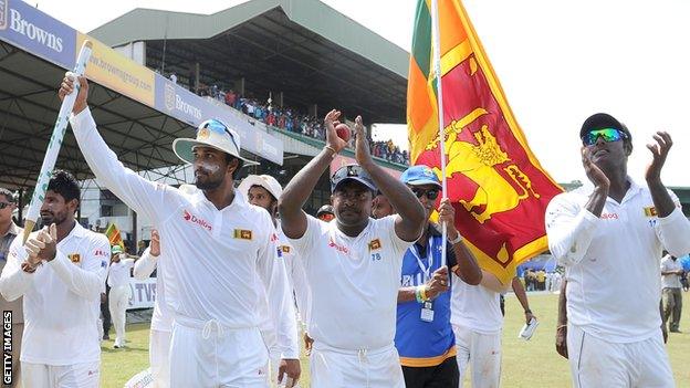 Sri Lanka celebrate their series win