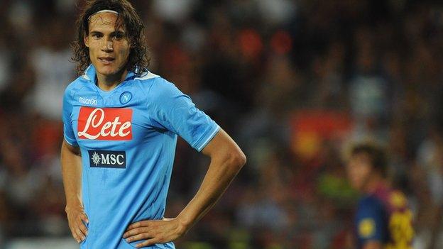 Edison Cavani playing for Napoli