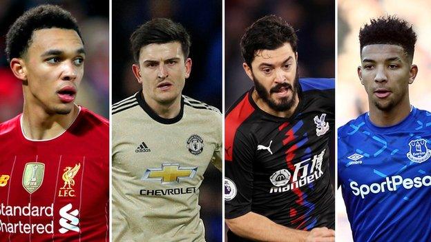 Trent Alexander-Arnold (Liverpool), Harry Maguire (Man Utd), James Tomkins (West Ham), Mason Holgate (Everton)