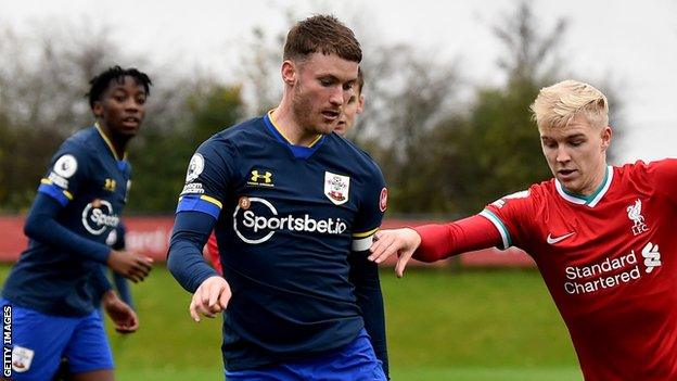 Callum Slattery in action for Southampton Under-23s