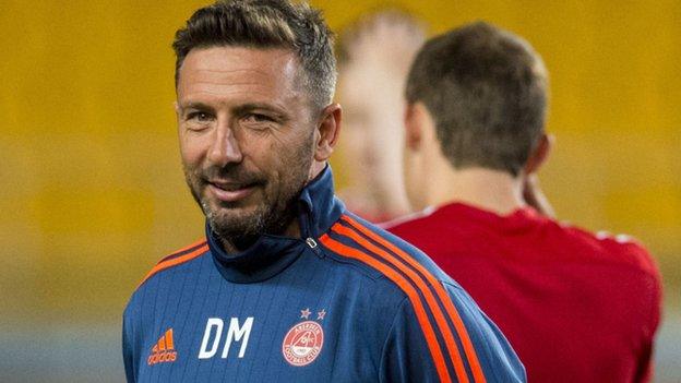 Aberdeen manager Derek McInnes in Kazakhstan