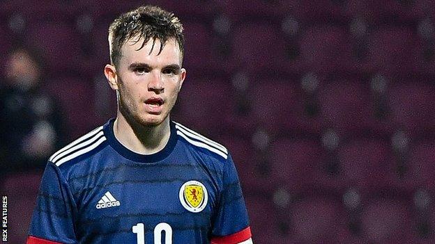 Marc Leonard in action for Scotland's under-21 side