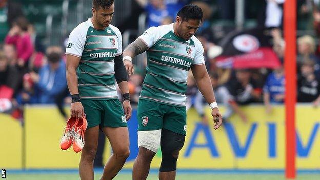 Injured Leicester centre Manu Tuilagi