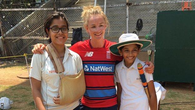 Danielle Wyatt with Indian fans