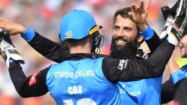 Moeen Ali celebrates