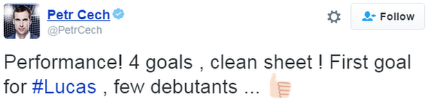 Petr Cech Tweet