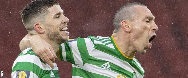 Celtic captain Scott Brown (right) and Ryan Christie