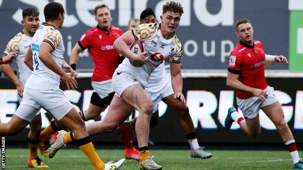 Olly Hartley scored a try on his Wasps debut in the Premiership Cup against Newcastle Falcons in November 2021