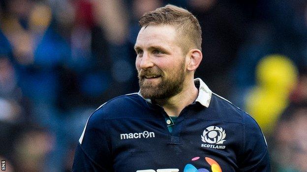 John Barclay smiles after Scotland's win over Wales