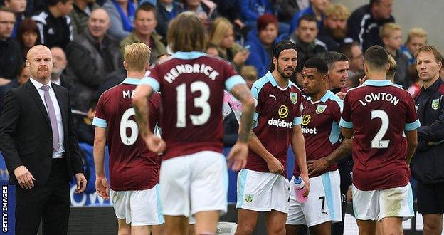 Burnley boss Sean Dyche and his Burnley players