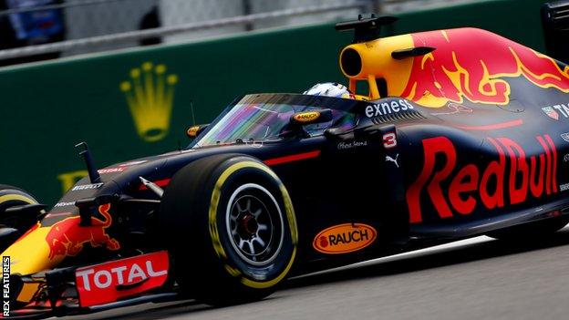 Red Bull's Daniel Ricciardo tests the aeroscreen