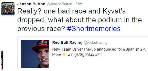 Jenson Button tweet