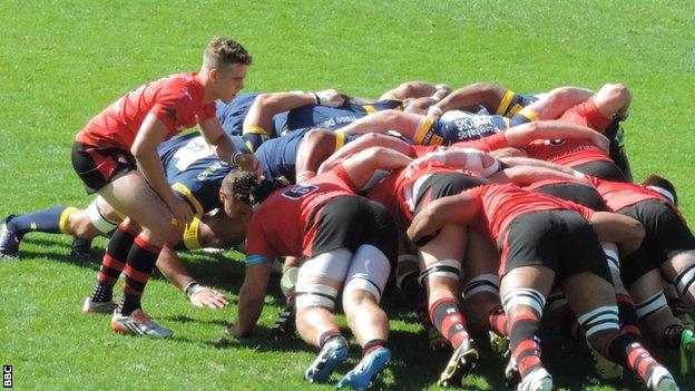 Jersey scrum against Worcester