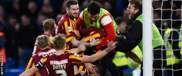 Andy Halliday scored agaisnt Chelsea as Bradford beat them in last season's FA Cup