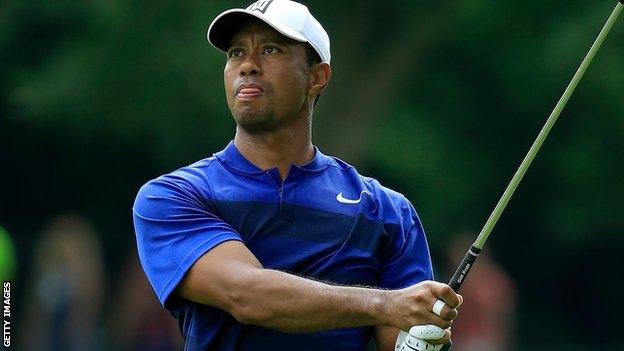 Tiger Woods on day two at Muirfield Village