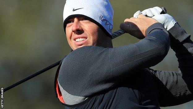 Rory McIlroy watches a shot during practice for this week's Arnold Palmer Invitational at Bay Hill