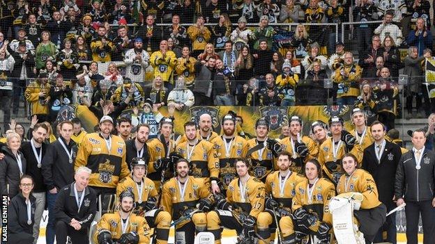 Nottingham Panthers pose with their medals