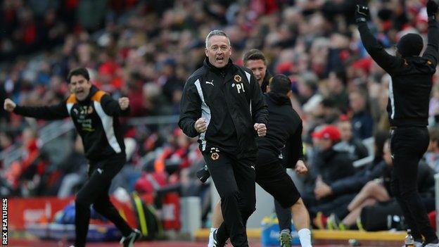 Paul Lambert's happiest moment as Wolves boss came with the 2-1 FA Cup fourth-round win over Liverpool at Anfield