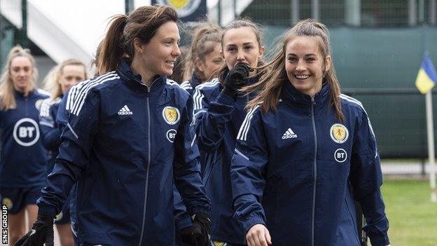 Scotland captain Rachel Corsie (left) says the women's side are not given equal resources