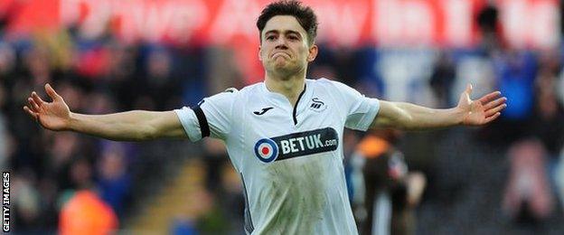 Swansea City's Daniel James