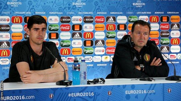 Thibaut Courtois and Marc Wilmots