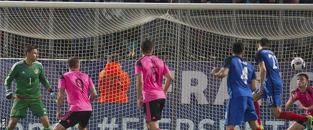 Laurent Koscielny scores for France against Scotland