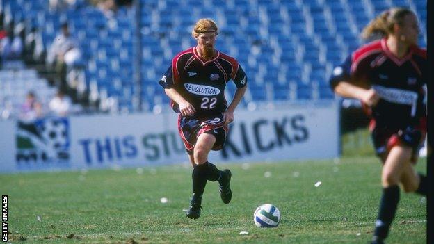 Alexei Lalas playing for New England Revolution in 1997