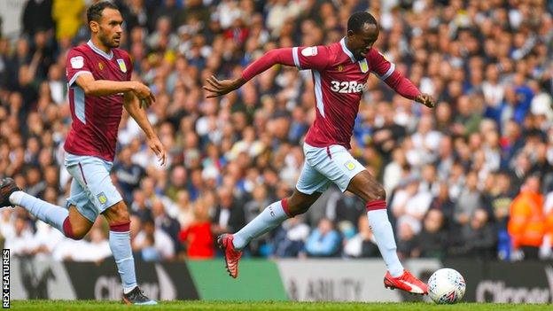 Albert Adomah walks-in Aston Villa's equaliser against Leeds United