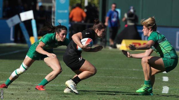 Ireland Sevens players Amee Leigh Murphy Crowe and Stacey Flood are named in Adam Griggs' squad