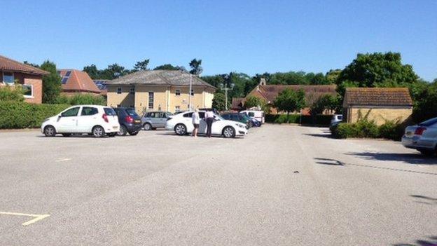 The car park to the Holy Family Church