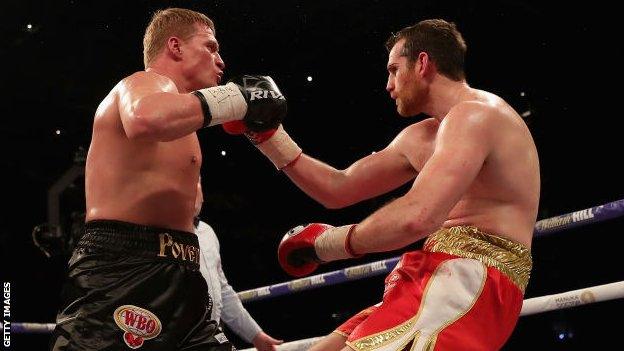 Povetkin (left) knocked out David Price in Cardiff in March