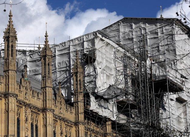 Work at the Houses of Parliament, March 2015