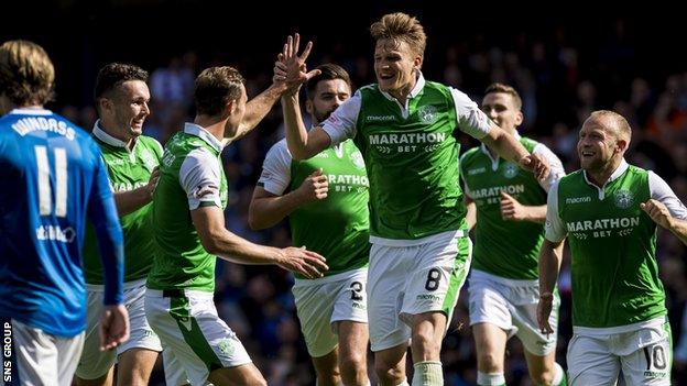 Hibs were 3-2 winners at Ibrox in August