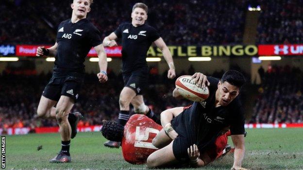 Wing Rieko Ioane was an outstanding performer for New Zealand in Cardiff