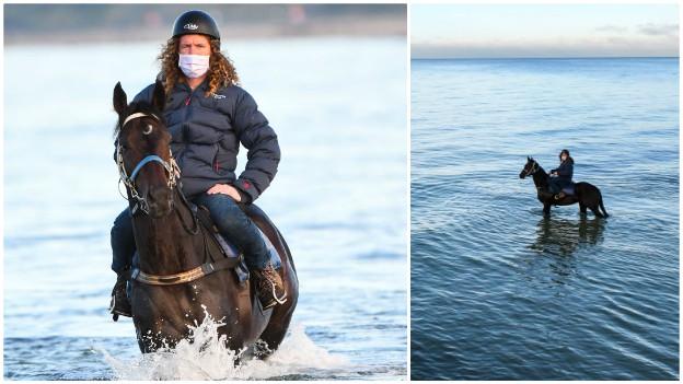 Ciaron Maher with Sir Dragonet in the sea