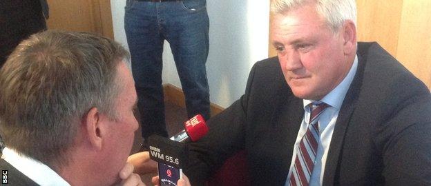 Steve Bruce interviewed by BBC WM's Villa reporter Mark Regan