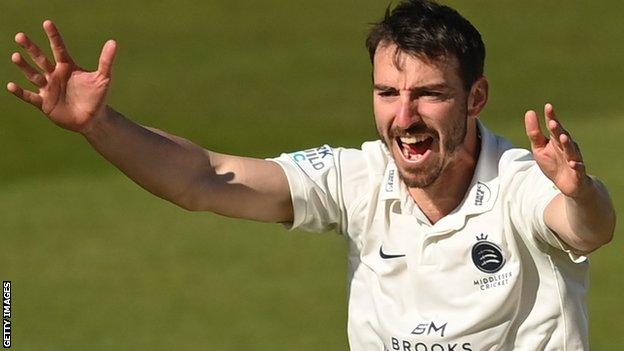 Toby Roland-Jones in action for Middlesex