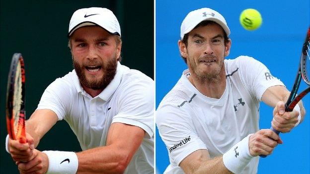 Liam Broady (left), Andy Murray