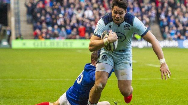 Scotland defeated France at Murrayfield in their third home game of the Six Nations before the tournament's suspension