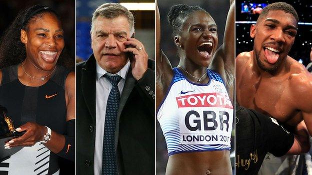 Serena Williams, Sam Allardyce, Dina Asher Smith and Anthony Joshua