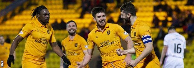 Craig Halkett, right, scored his sixth goal of the season