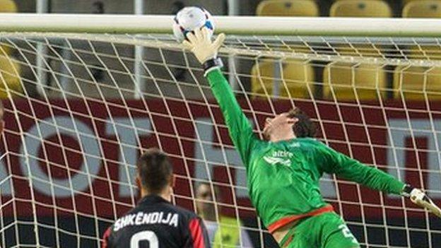 Hristijan Kirovski's looping header beats Aberdeen's Danny Ward