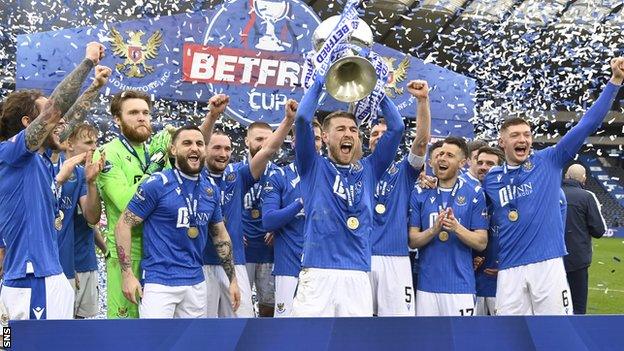 St Johnstone are one win away from a trophy double after lifting the League Cup in February